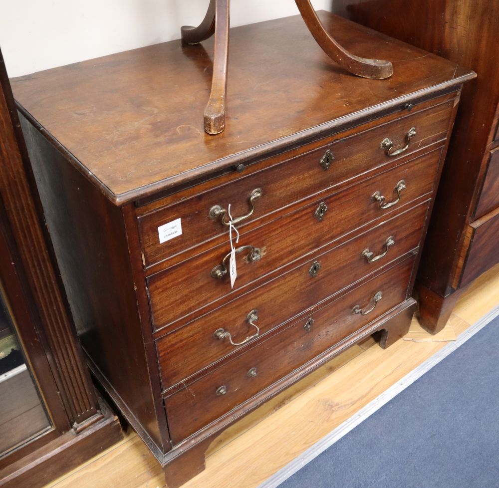 A George III mahogany chest with brushing slide, W.84cm, D.49cm, H.81cm